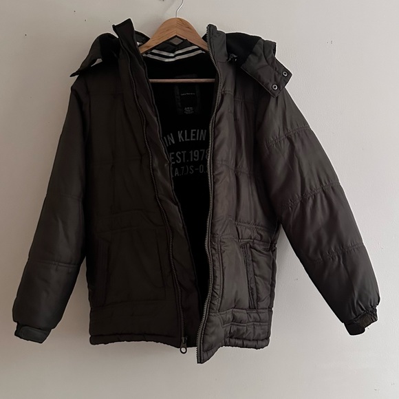 Calvin Klein Jeans Green Puffer Coat - Picture 7 of 8